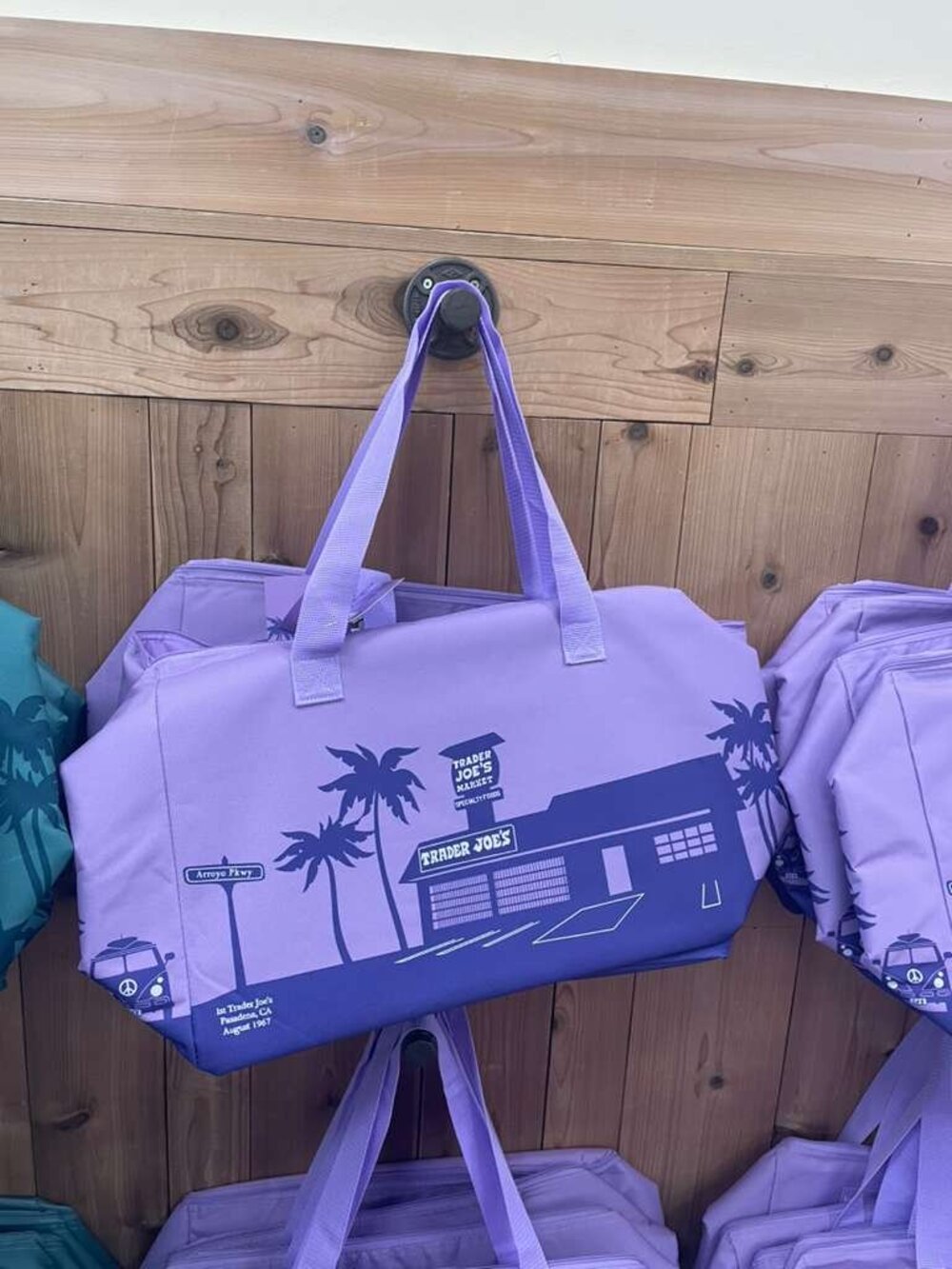 LOT OF 5! NEW! LAVENDER (Purple) Large Trader Joe’s Insulated Cooler Bags
